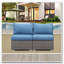 59.8 Outdoor Wicker Armless Sofa Set