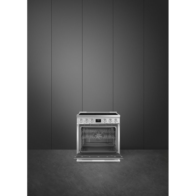 SMEG 30" Professional Induction Range, 5, Stainless Steel, Electric
