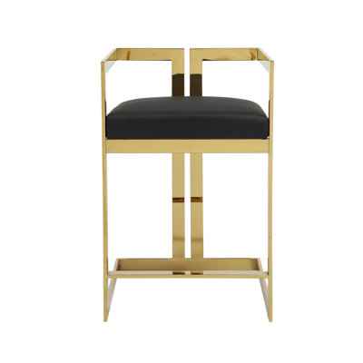 Tabouret de comptoir rembourré avec structure en métal 26 po Bernao