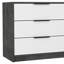 Commode 3 tiroirs 28 "blanche et grise