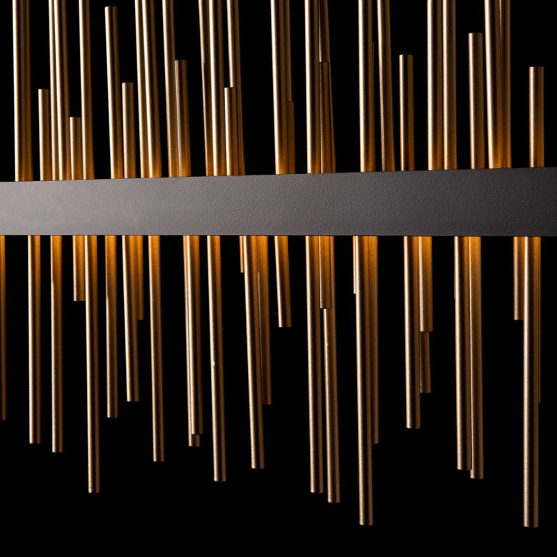 Luminaire suspendu linéaire à 1 lumière pour îlot de cuisine Gossamer, Noir, Or doux