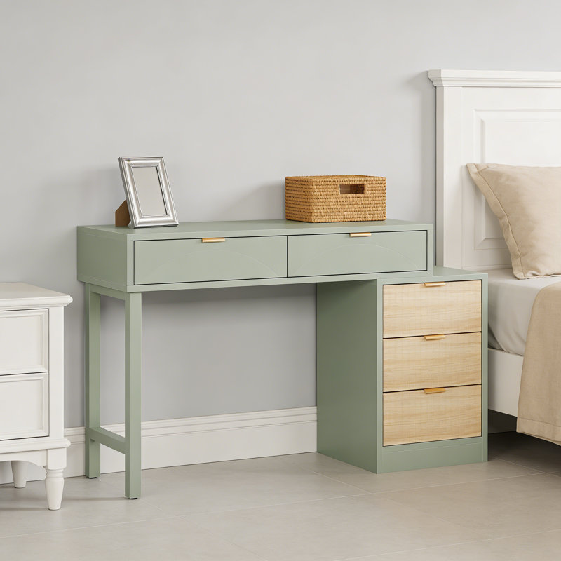 Modern MDF Makeup Vanity With Drawers Green Perfect For Bedroom And Dressing Nooks