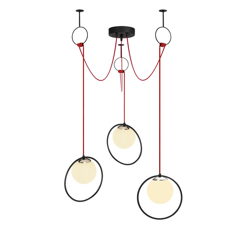 3 - Light Black/Red Cluster Pendant