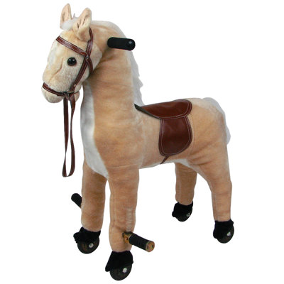 Cheval à bascule moelleux avec roulettes et repose-pieds