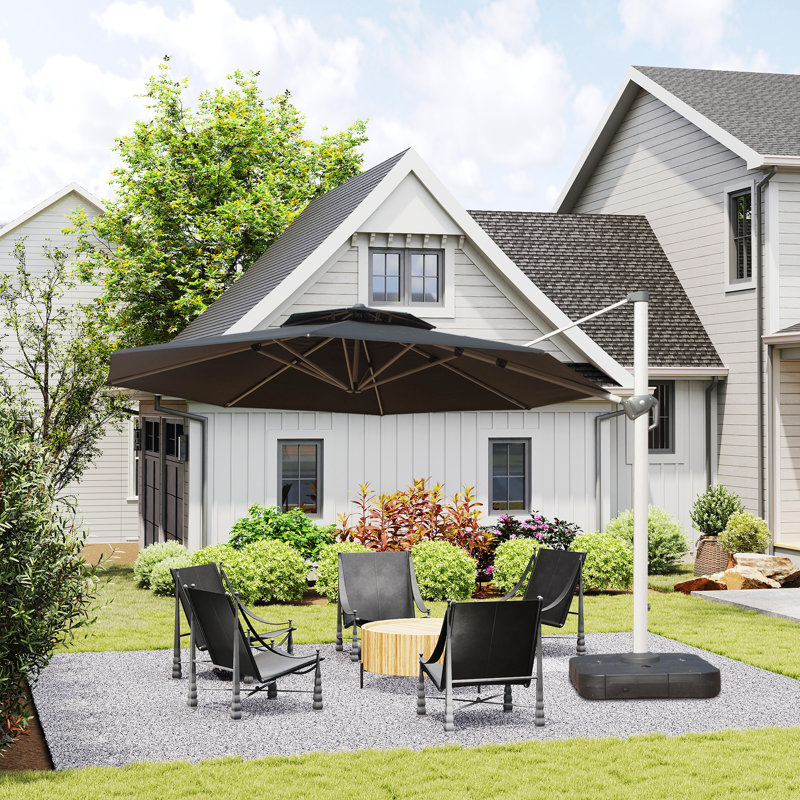 Parasol en porte-à-faux 137,8 po Jiaxian, Noir