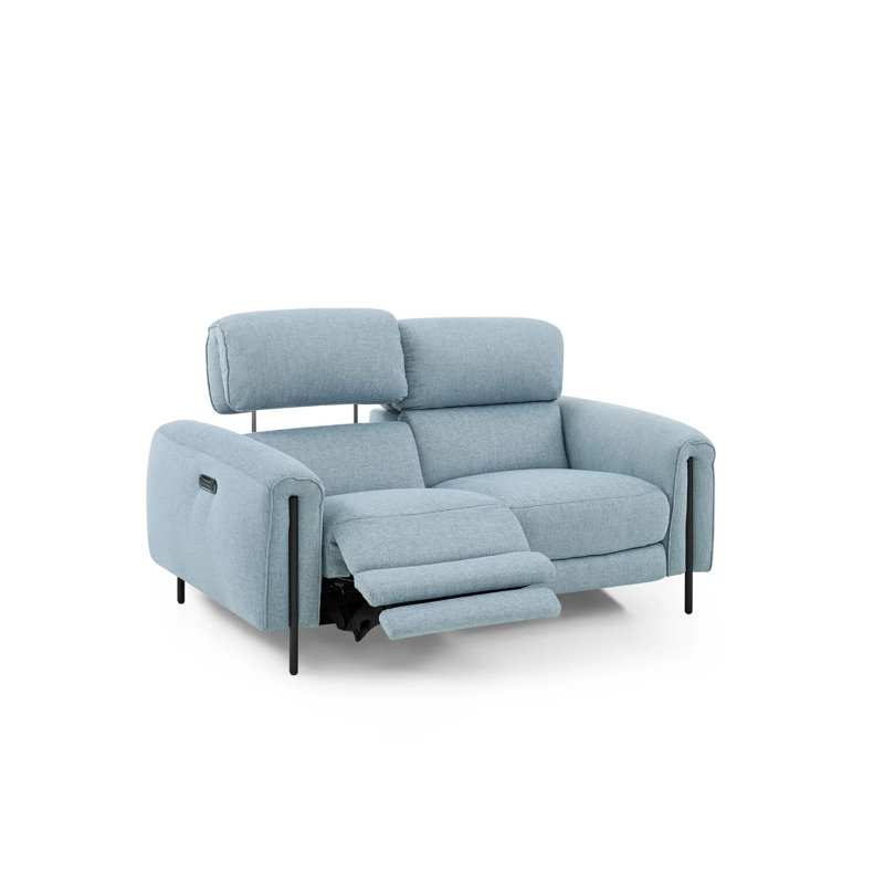 Charm Upholstered 66'' Reclining Loveseat, Blue