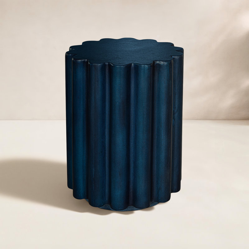 Melati Concrete End Table, Blue