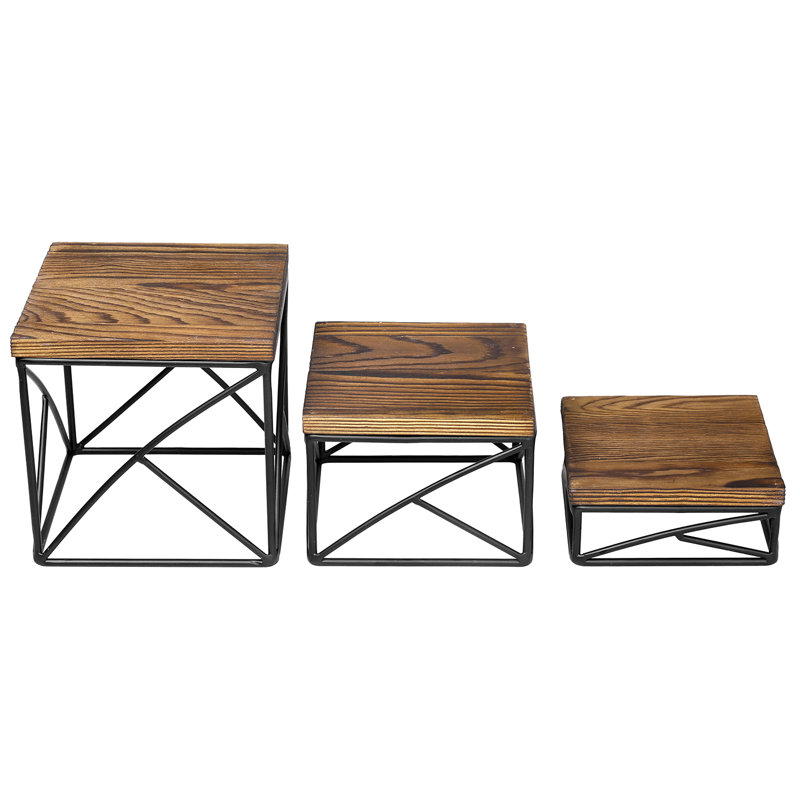 3-Piece Tiered Stand Set, Dark Brown