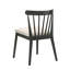 De 2 chaises d'appoint de salle à manger en bois massif noir avec aspect rustique et rembourrage, installation simple pour la cuisine ou le coin, 31,41 pouces de hauteur, 19,7 de profondeur, saveur rétro, sièges, installation facile-1508775000