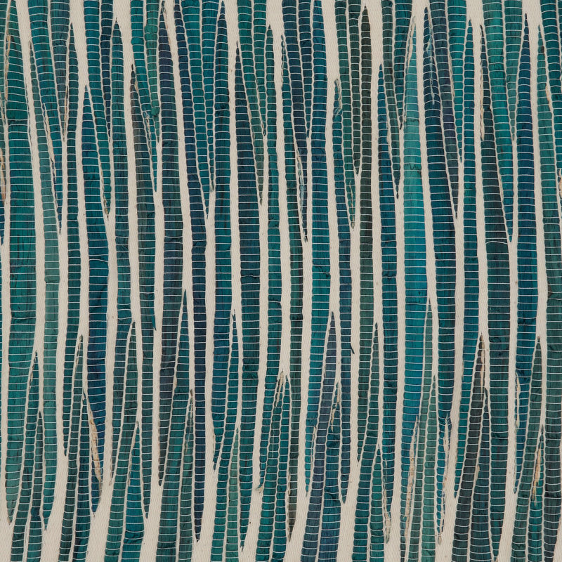 Kendari Water Hyacinth Table Runner, Turquoise, 14" x 72"