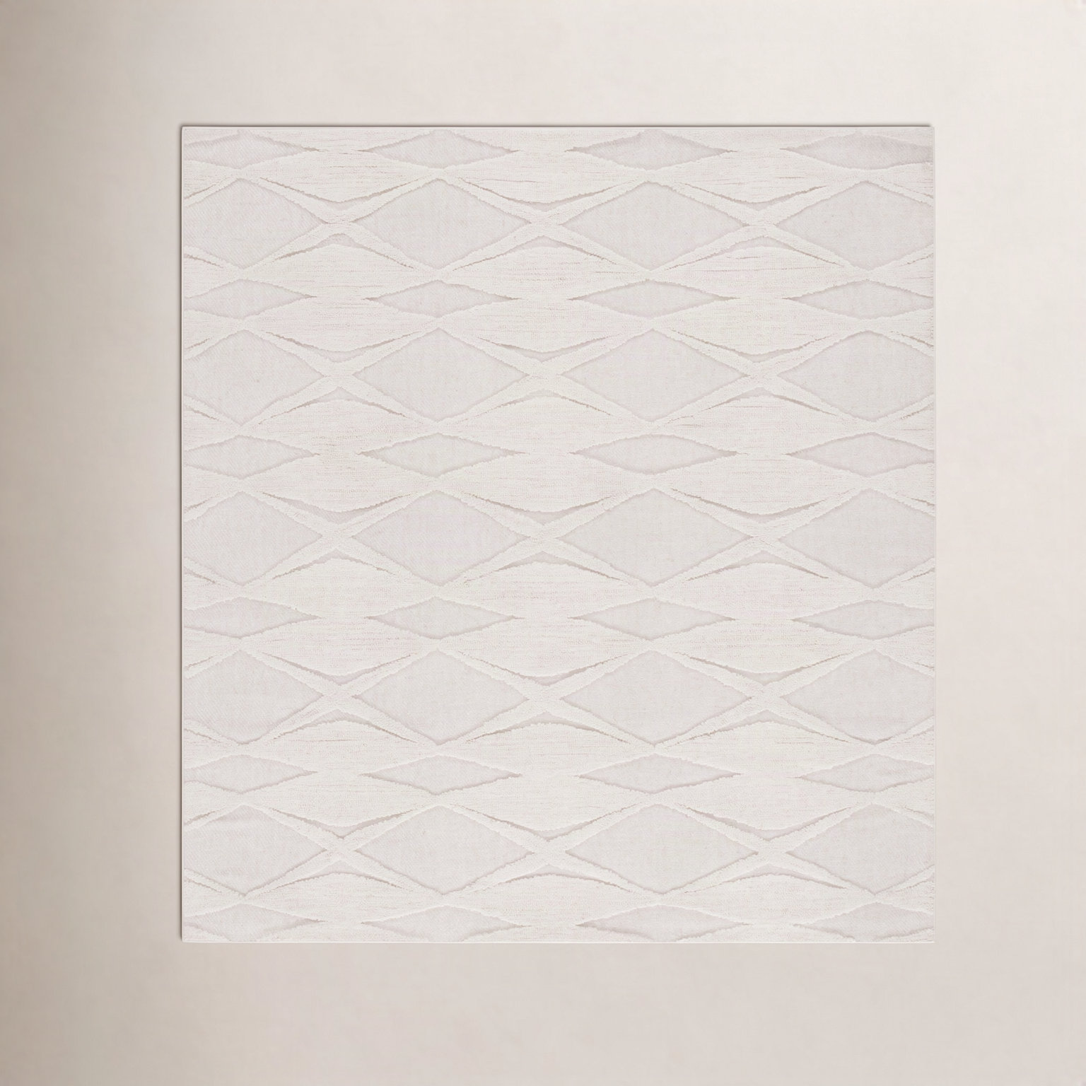 Elphia Ivory Hand-Tufted Wool Rug, Square 6'