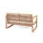 Outdoor Acacia Wood Loveseat And Coffee Table Set With Cushions, Brown Wash, Beige