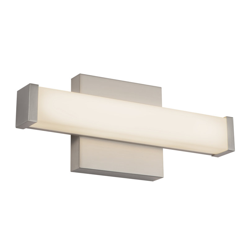 Geri 12-in Black dimmable LED Wall Sconce, 12-in, Nickel