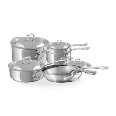 Mauviel M'COOK 5-Ply Rondeau With Lid, Cast Stainless Steel Handles, 6, Mauviel USA