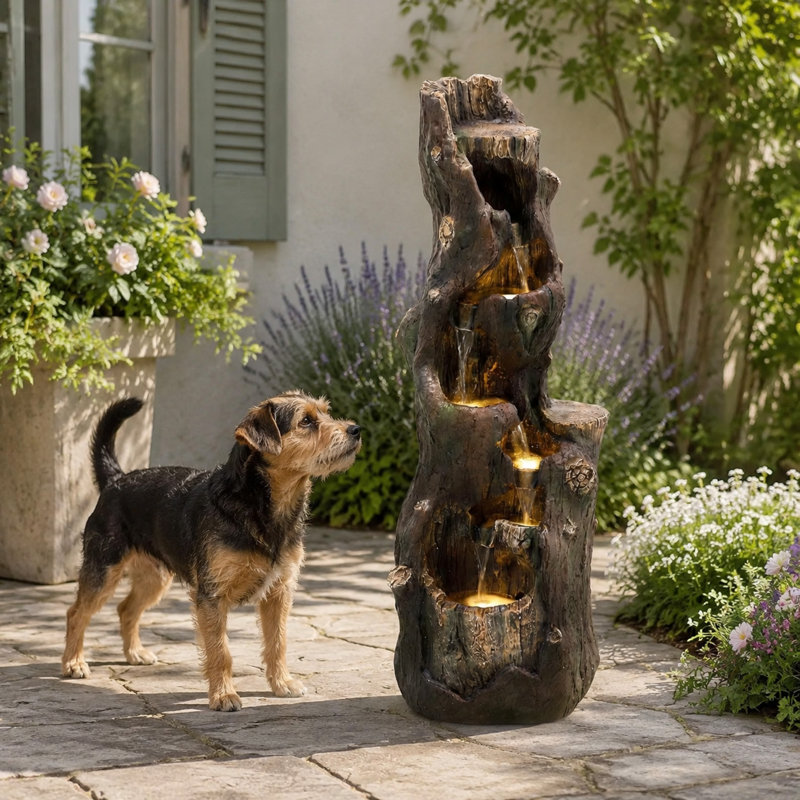 39" Tall Water Fountain with Led Lights