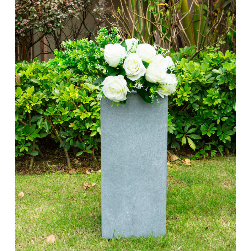 Planter, 20" H x 9" W x 9" D, Slate Gray