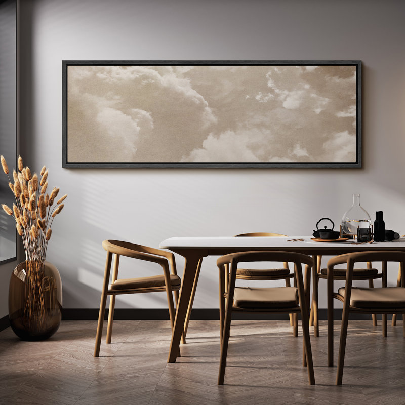 «Mute Clouds Abstract Tranquil Neutral Antique Retro Decor Extra Large», reproduction d'art, H 20 po x l 60 po