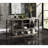 Antique Oak & Sandy Grey 5-Shelf Kitchen Island, Offering Abundant Storage For Glasses And Bottles, With Tabletop Robust Metal Legs Dining Room Island In Grey, Generous Bottles Glasses, Strong Area
