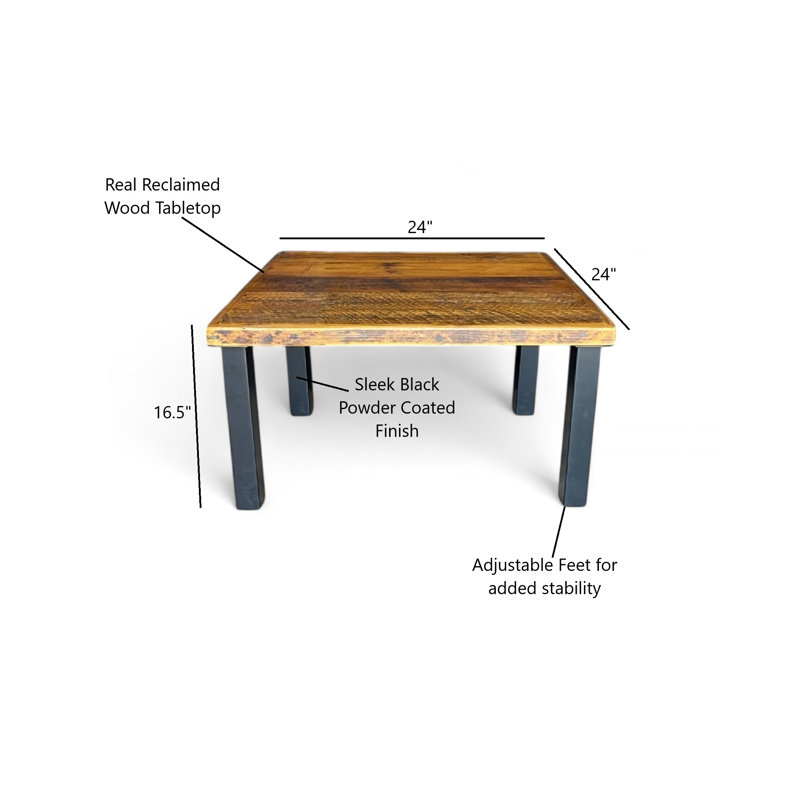 The Reclaimed Roots Coffee Table, Brown, 16.5" H x 24" L x 24" W