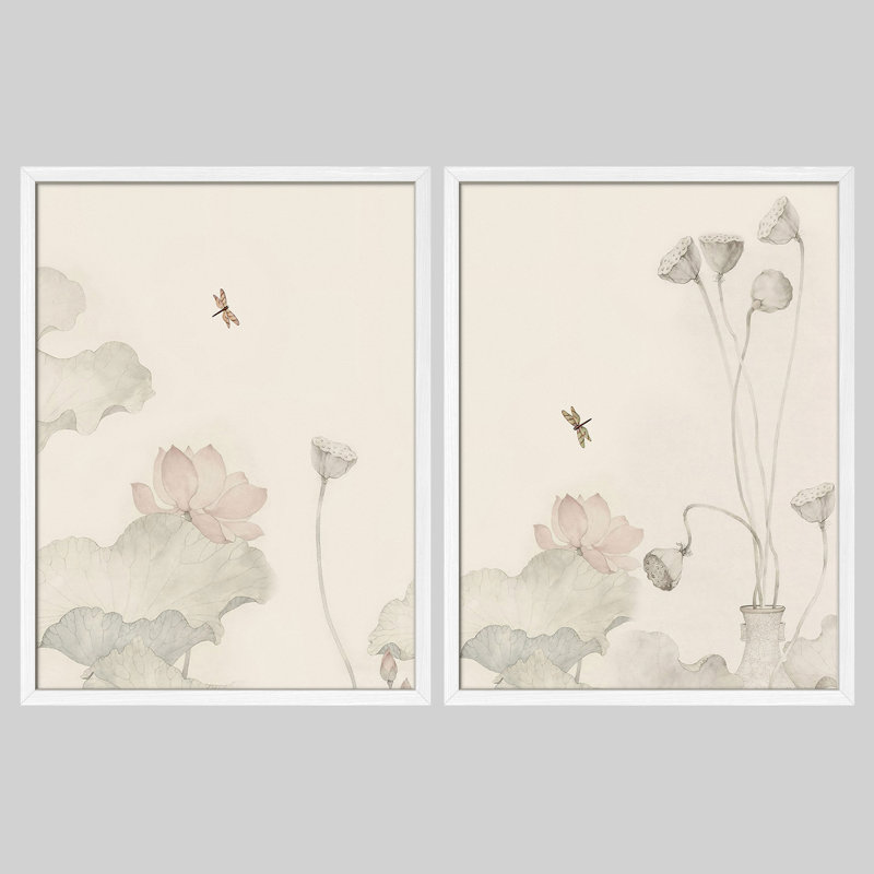 Lotus Pond, Blanc, H 14 po x l 11 po