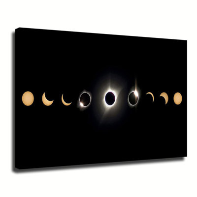 Astronomical total solar eclipse Canvas Wall Art Framed Ready to Hang Living Room Bedroom Home Decor