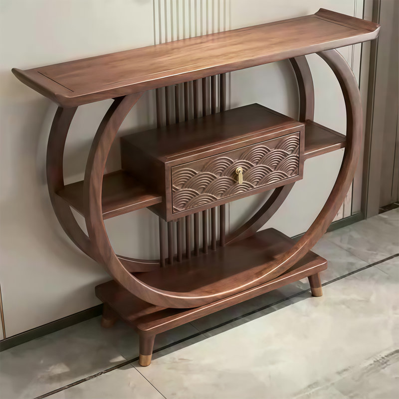 Nouveau comptoir d'entrée de style chinois, H 35,43 po x l 55,11 po x P 15,75 po