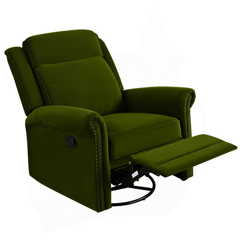 360° Swivel Recliner Manual Rocking Recliner Home Theater Manual Recliner Chair Nursery Rocker With Adjustable Backrest For Living Room