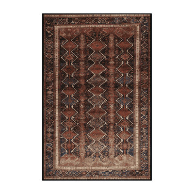 Machine Washable Persian Brown Area Rug