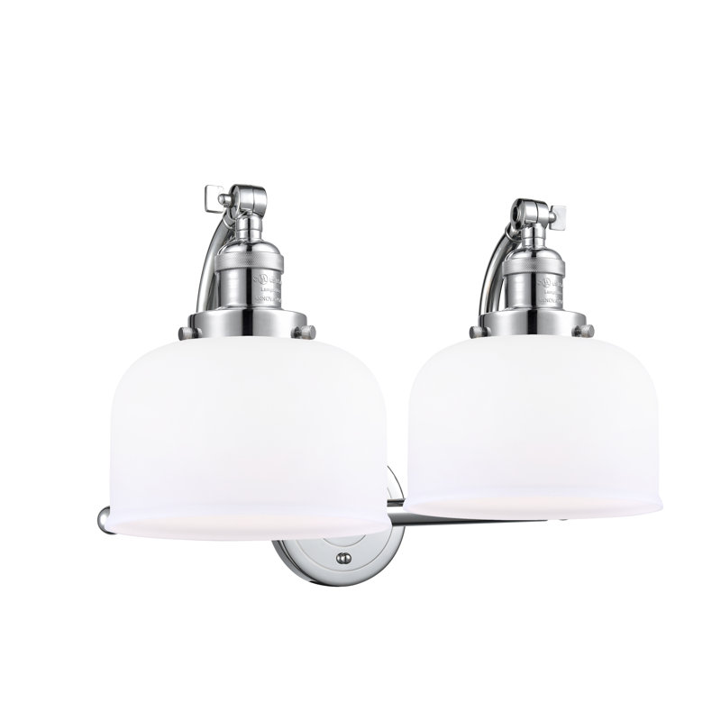 Bonomo 2 - Light Dimmable Vanity Light, Matte White Cased, 3 W LED Vintage Dimmable Bulb, Polished Chrome