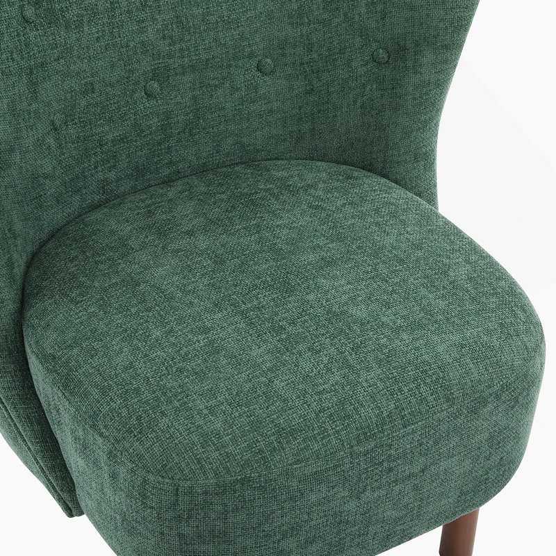 Fauteuil d'appoint rembourré Bella, Tissu vert
