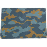 Camouflage Area Rug in Mustard Blue