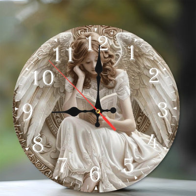 Horloge murale en bois 10 po, mouvement silencieux, à piles (piles AA non incluses), décor artistique, parfait pour les décorations