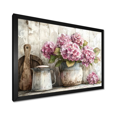 Dormalee Hydrangeas On The Kitchen Counter I - Hydrangea Canvas Wall Art