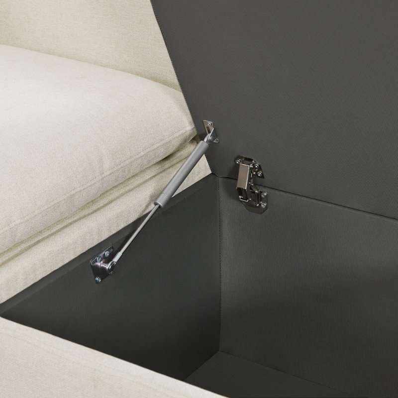 Fauteuil de coin rembourré avec rangement, Lin lin