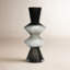 Smoke Glass Fluted Vase with Curved Triangles