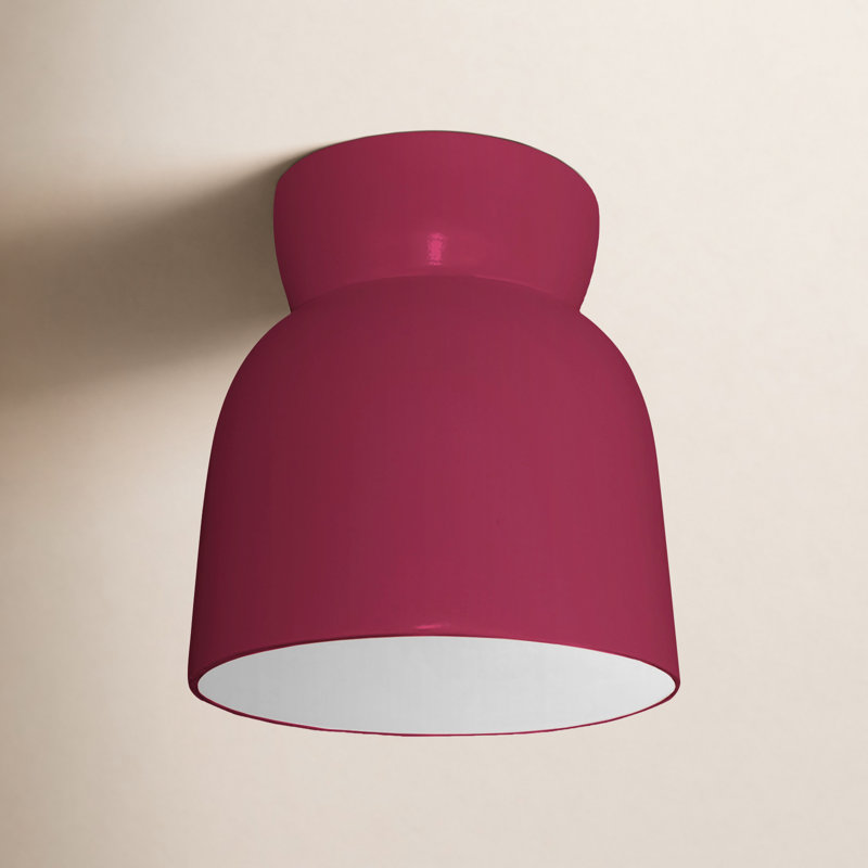 Ceramic Bell Outdoor Flush Mount, Cerise, Incandescent (Not Included)