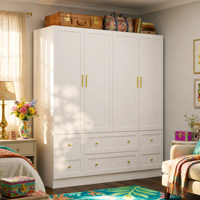 Armoire 4 portes avec rangement optimisé