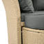 Lit de jour double gris avec auvent et 4 coussins - Mobilier d'extérieur pour véranda amovible