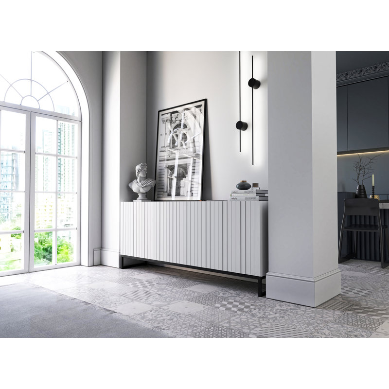 Elpis Komoda 3D Black With Black Frame, White