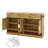 Farmhouse Style Sideboard Buffet With 3 Drawers & 4 Doors, Adjustable Shelf & Open Display Compartments-1297207186