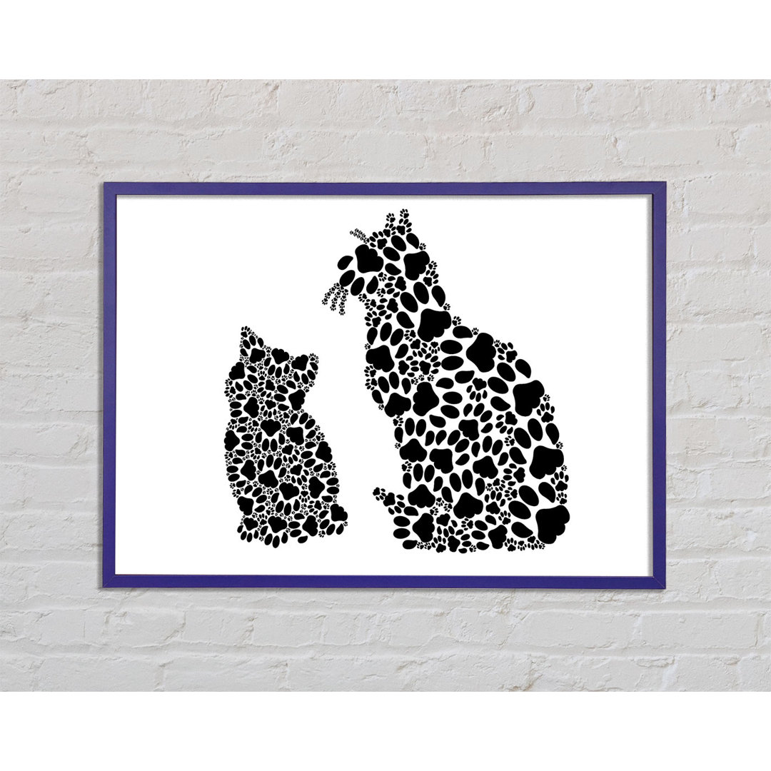 Gerahmter Kunstdruck Paw Print Cats