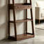 Bibliothèque de rangement trapézoïdale en bois d'hévéa-747553700