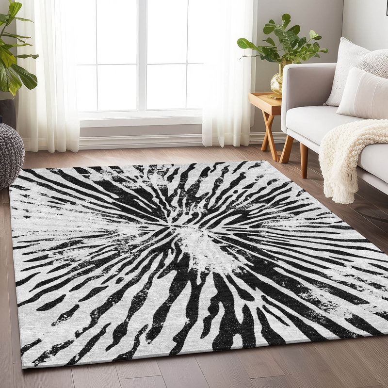 Premium Machine Washable Prisco Ivory Rug, Rectangle 10' x 14'