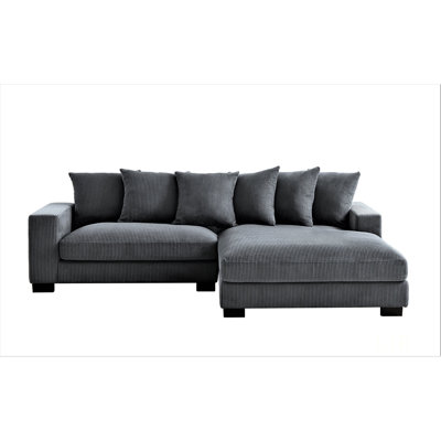 Luxe Oversized Two-Piece Right Facing Sectional Couch With Deep Seating, 102.4-Inch L Shaped Sofa In Soft Corduroy Fabric
