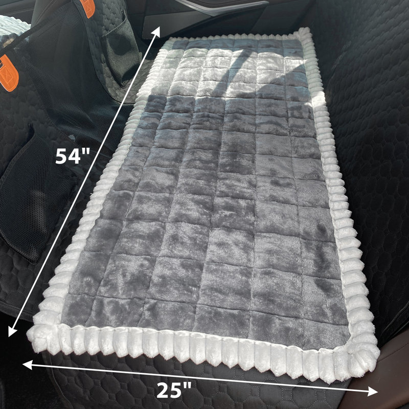 Dog Car Seat Cover, Non-Slip Bench Protector Mat Compatible With Backseat Extenders For Cars, Trucks & Suvs, Dark Gray