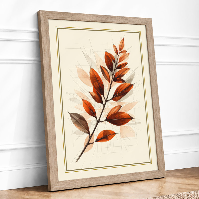 Autumn Branch Botanical - Framed Print, A1 - 84.1 x 59.4 cm, Oak