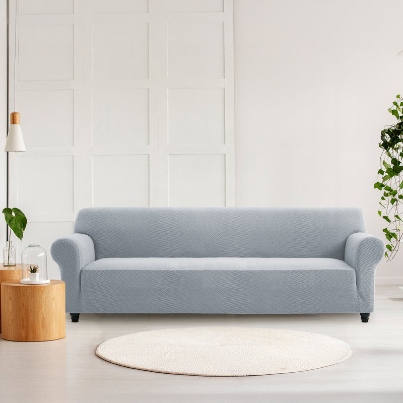 Premium Stretch Spandex Sofa Cover - Durable, Stylish & Easy-Fit Slipcover, Blue/Grey, 179cm H x 280cm W - (3 Seater)