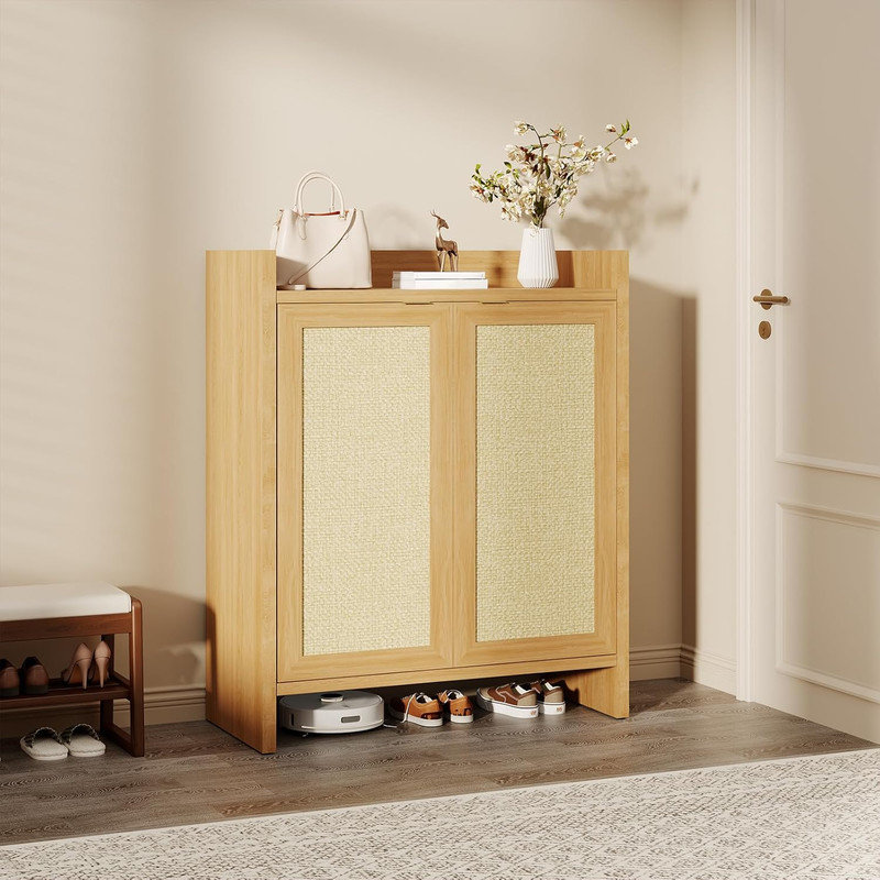 16 Pair Shoe Storage Cabinet, Brown