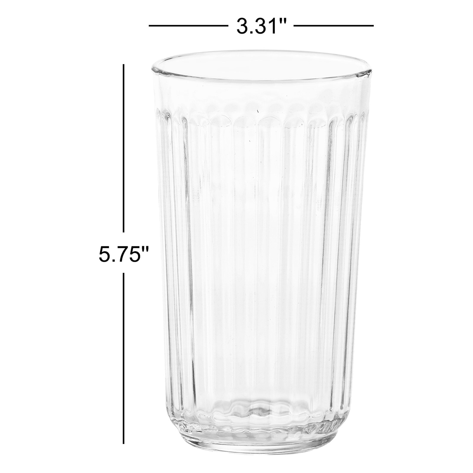 Libbey Paneled Tumbler Drinking Glasses, 17 Ounce