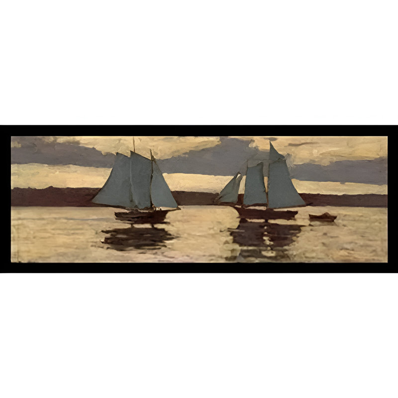 Voiliers «Reflection Sunset» par Winslow Homer - impression encadrée sur papier